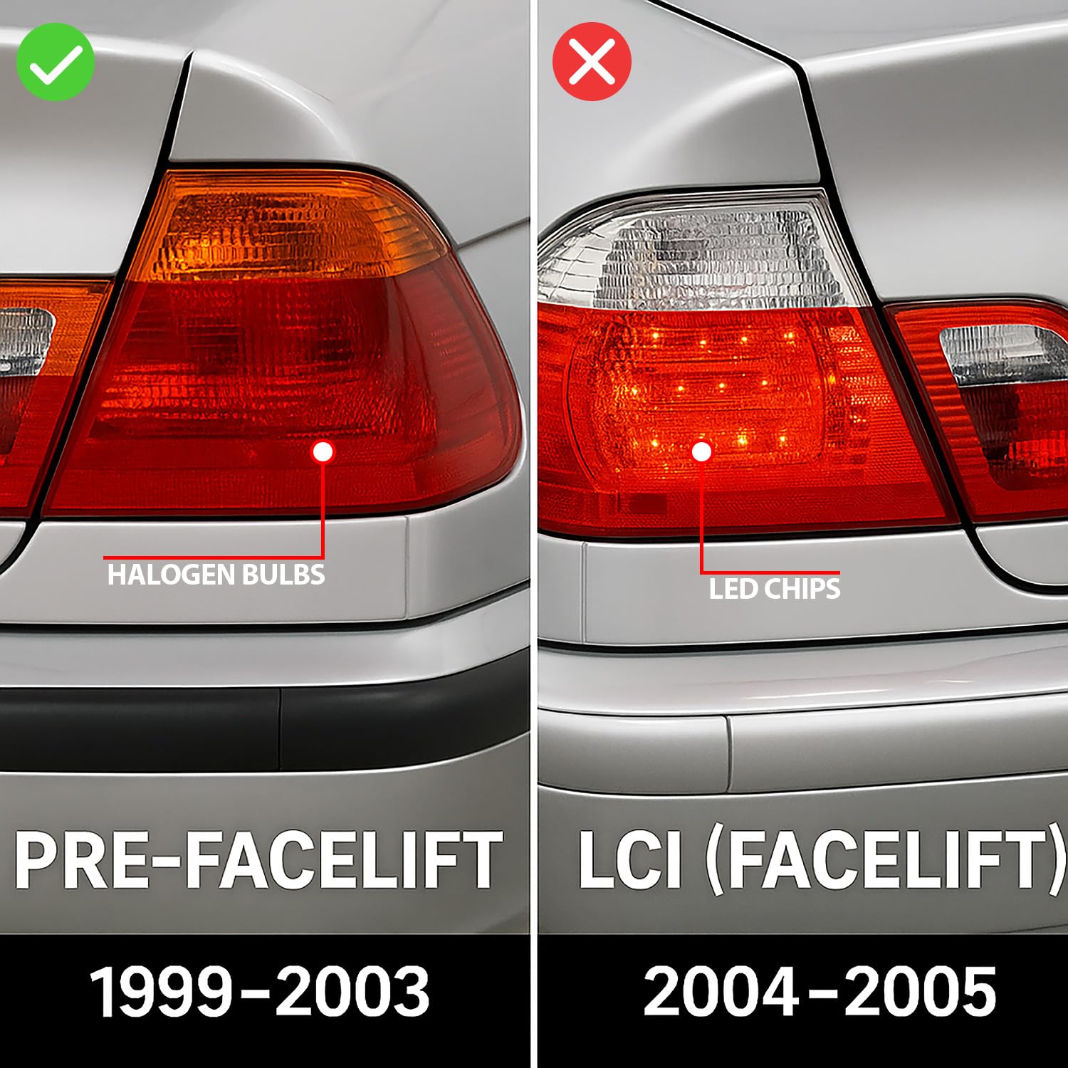 bmw e46 m3純正LEDテールランプ USテールライト [フルLED] 2000 2001 2002 2003 BMW E46 325CI